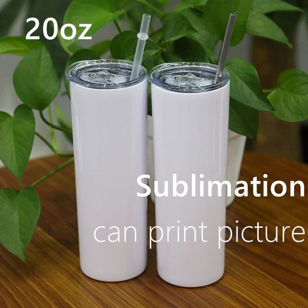 

20oz sublimation skinny tumblers with lid diy double wall blank straight tumblers vacuum insulated slim tumblers heat transfer car mug