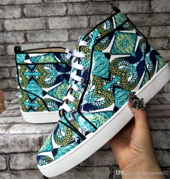 

red bottom sneakers shoes designer new fashion red bottom 2019 high men shoes spikes luxury rivets flat walking shoes wholesale, Black