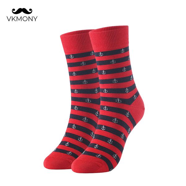 

cotton man sock large size stripped anchor men socks brand socks uk size 7-11 eur 40-46 1001 vkmony, Black