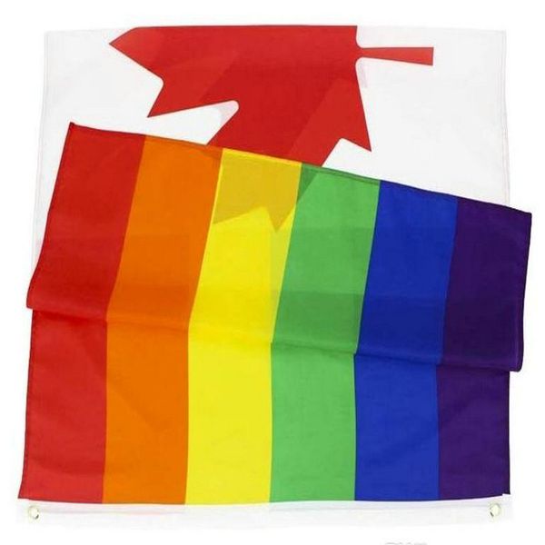 

3x5 custom canadian rainbow flag gay lgbt pride flag polyester printing festival activity party flags