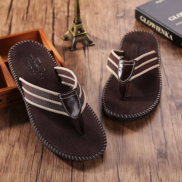 

business slippers flip-flops beach slippers men's rubber bottom wear-resistant non-slip flip-flops men's new 2020
