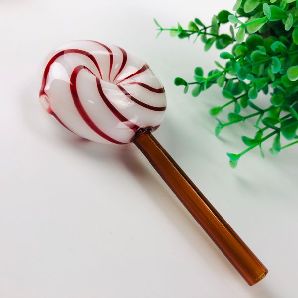 14 cm Glas-Lollipop-Typ-Pfeife, Ölbrenner, Bong für Dab Rig, Tabak, Löffel, Zubehör