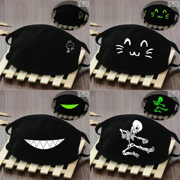 

lips smiling face mask cover ladies facemasks glow in the dark half mask skeleton masks zhjoutdoorsport jdigy, Black