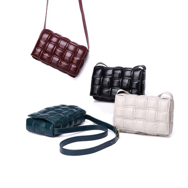 

padded cassette stitching square bread bag designer luxury handbag small plaid pillow vintage retro lady messenger bag women