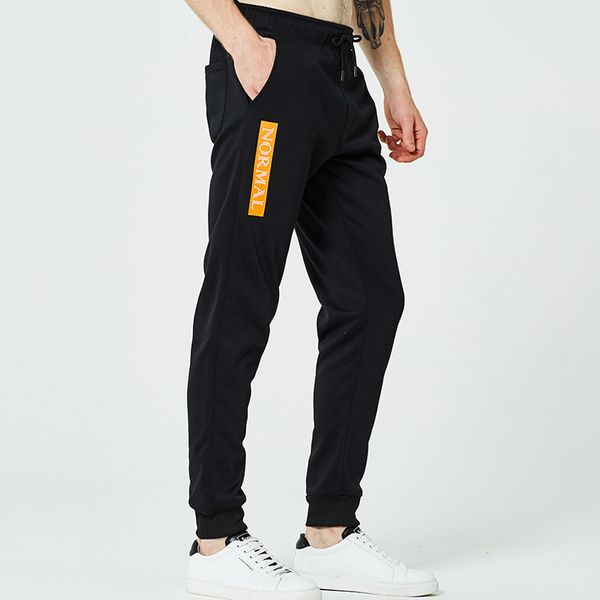 

men's pants casual sports trousers jogger sweatpants loose and comfortable letter printing trend beam leg straight men, Black