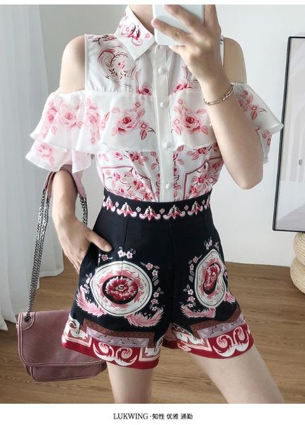 

ja600250 fashion women's sets 2020 runway european design party style women's clothing, White