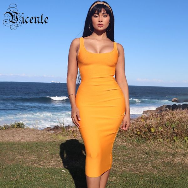 

vc all 2020 new trendy spaghetti strap square collar celebrity party bandage knee length dress, Black;gray