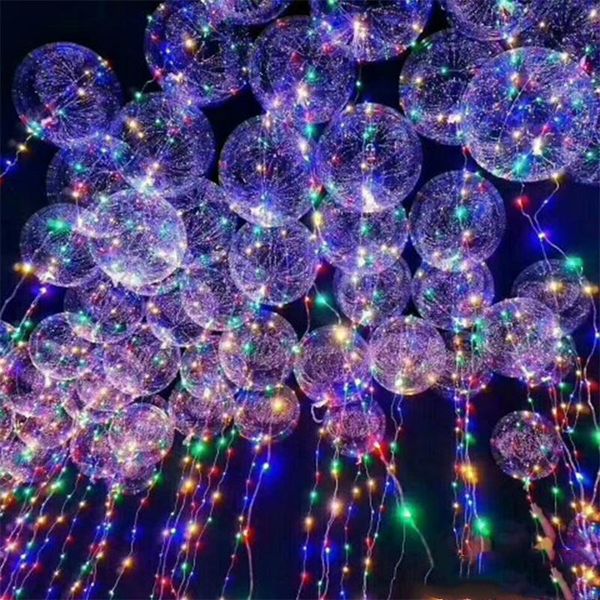 

18 inch handle led balloon luminous transparent helium bobo ballons wedding birthday party decorations kids led light balloon dhl bwkf sluro