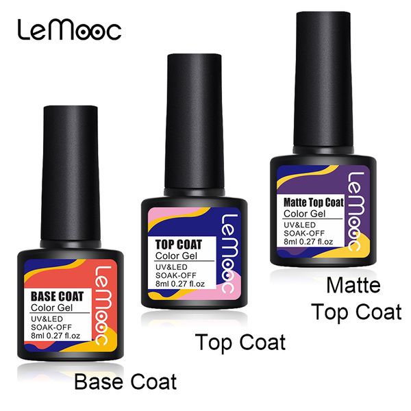 

lemooc 8/12/30ml base coat nail gel matte coat color uv gel nail polish long lasting soak off varnish uv led lacquers, Red;pink