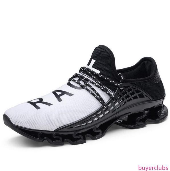 

2019 spring autumn men womens sneakers mesh breathable outdoor leisure shock absorbing blade large size running shoes, Black;green