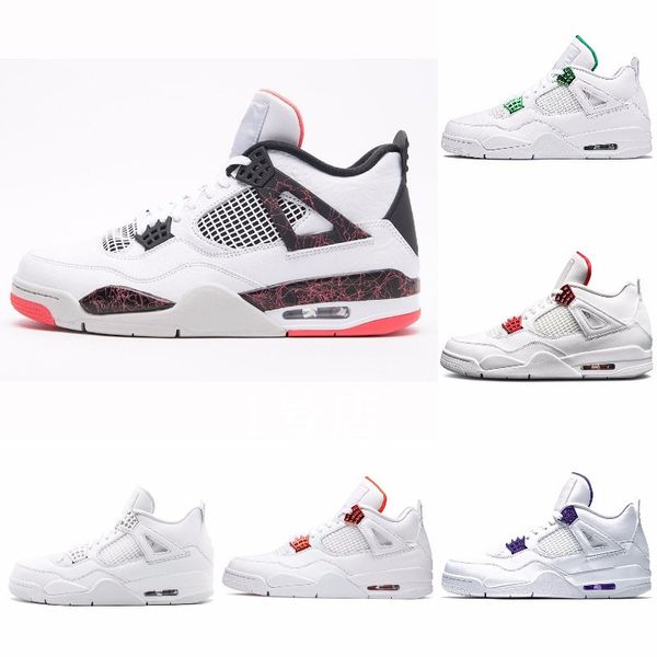 

cool grey 4 pure money metallic pack men basketball shoes 4s pine green court purple university orange red sneaker j#07-047