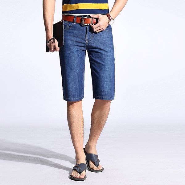 

summer thin men's shorts casual stretch men's middle and jeans shorts and jeans pants, Blue