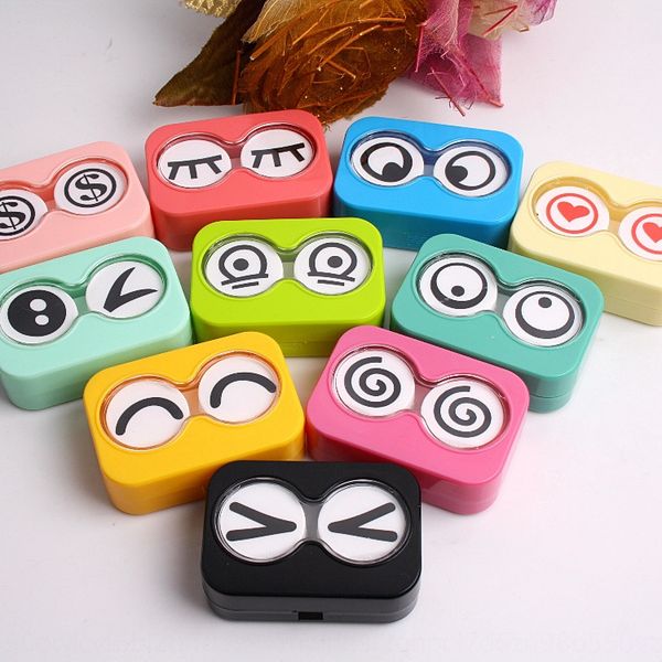 

98159 case glasses case emoticon glasses contact lenses box dual box set, Blue