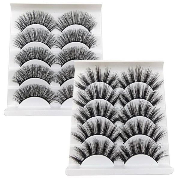 

5 pairs handmade false eyelashes natural long thick lashes extension eye makeup