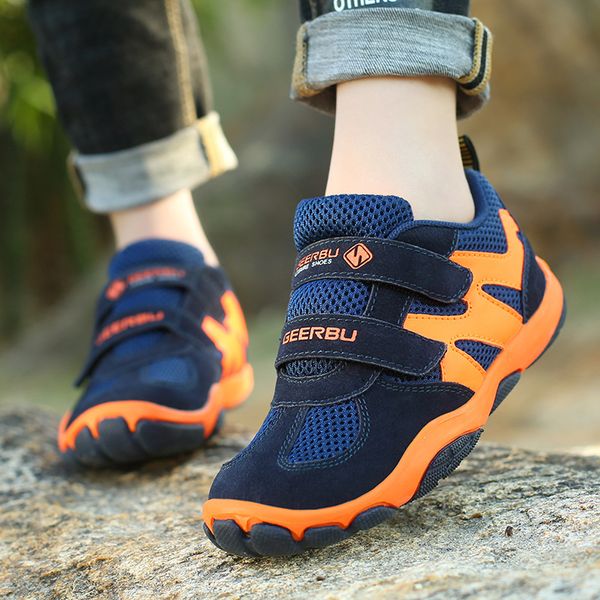 

size 28-40 low-breathable mesh children running shoes spring/utumn kids sports shoes boys girls colorblock sneakers, Black