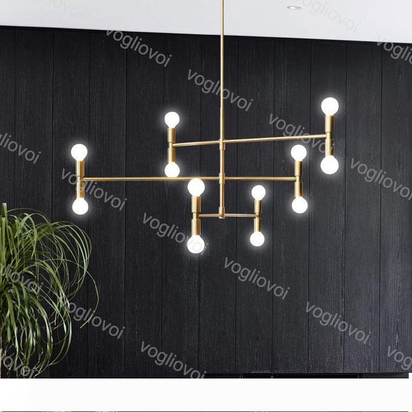 

modern pendant lamps 12 heads e27 gold back metal for creative l apartment nordic minimalist living room 110v 220v dhl