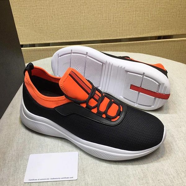 

luxury mesh and neoprene sneakers men 's shoes breathable sneakers comfortable shoes lace -up design men sports shoes zapatillas hombr, Black