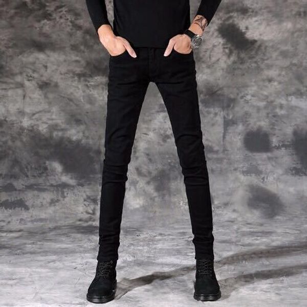 

2020 slim summer jeans stretch slim-fit pants for men black popular logo casual pants for men