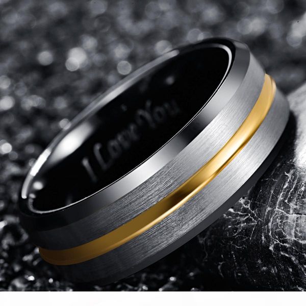 

8mm classic 100% tungsten carbide ring for men engrave i love you wedding bands tungsten rings for men women gift, Silver