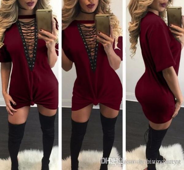 

2019 selling dresses for women girl black white clothes fashion long sleeve autumn casual loose v neck t-shirt plus size dress, Black;gray