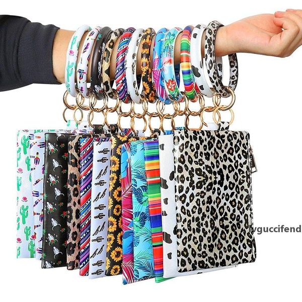 

12 designs creative bracelet keychain portable ladies handbag fashion leopard ladies wallet coin bags pendants christmas gift a07, Black