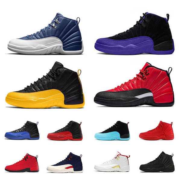 

indigo blue dark concord 12 12s men basketball shoes university gold college navy cny fiba michigan sports sneakers