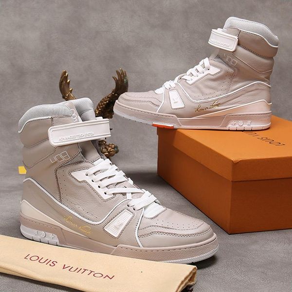 

new new luxury mens shoes sneakers casual trendy footwear lace -up trainers hiking walking outdoors boot trainer sneaker mid -luxury men, Black