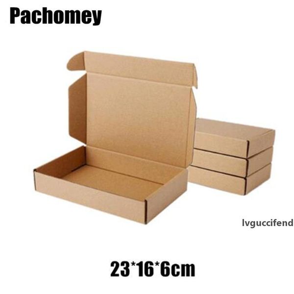

retail 23*16*6cm 10pcs/lot brown paper kraft box post craft pack boxes packaging storage kraft paper boxes mailing box pp774 t200229