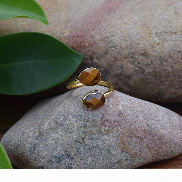 

fashion ring stone ring with adjustable size and tiger eye stone dropship, Silver