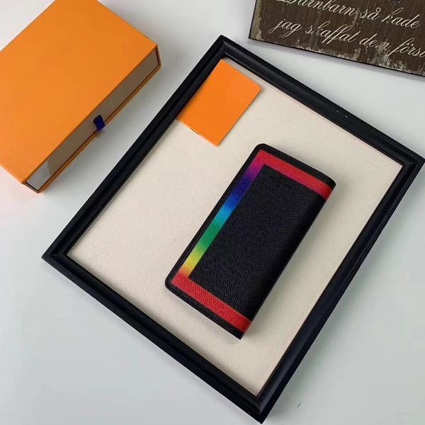 

new fashion men brand designer wallet leather zipper long wallet luxury leather clip folder men money purse rivets wallets 32572, Black
