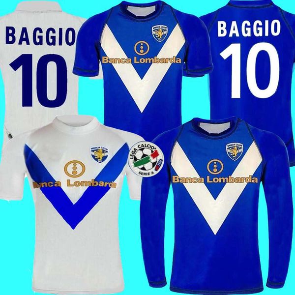 

03 04 brescia retro home away long sleeves retro baggio italy retro soccer jerseys 2003 04 brescia baggio 10 caracciolo 29 mauri 6 erseys, Black;yellow