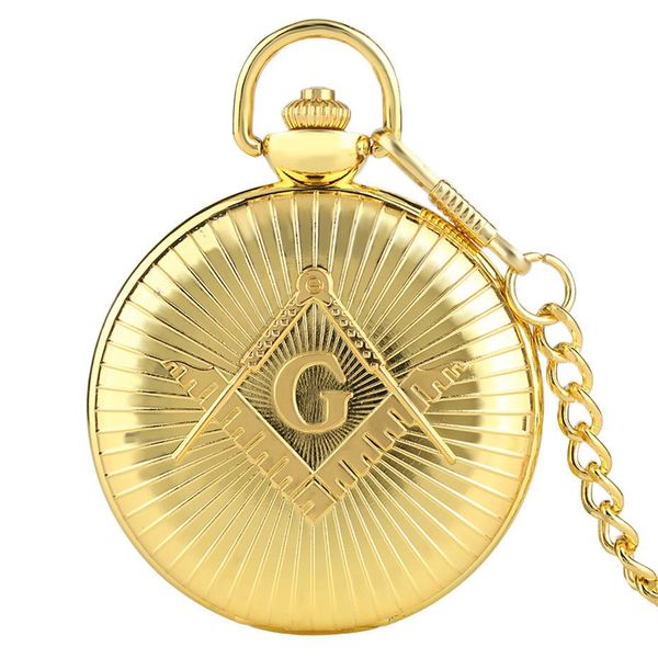 

souvenir collection big "g" masonic display quartz pocket watch luxury pocket pendant watch with 30 chain steampunk fob chain t200, Slivery;golden