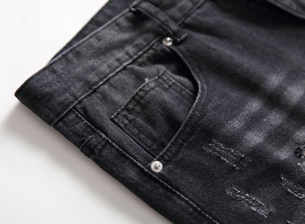 

mens jeans hip hop pants stylist jeans distressed ripped biker.jean slim fit motorcycle denim jeans size2020.7.20.32.36.38, Blue