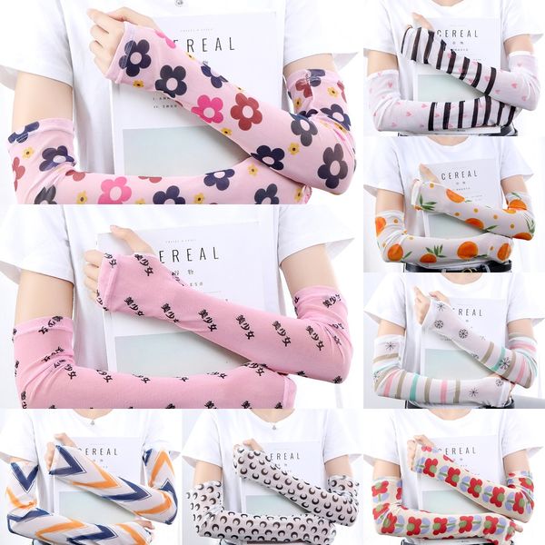 

zqyno internet celebrity sun protection ice silk women's korean style summer new cute girl network celebrity arm ice crescent moon slee, Black