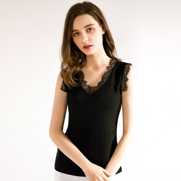 

summer back vest women's slim base shirt rib lace underwear lace underwear stretch breathable top, White