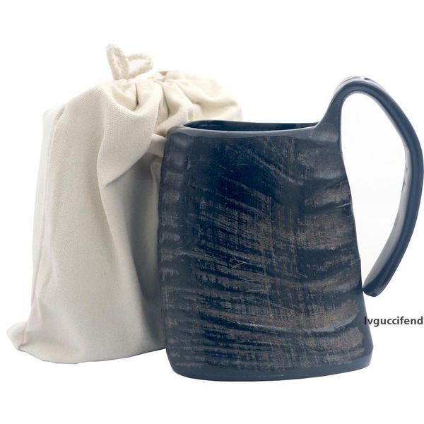 

handmade home natural viking horn drinking mug beer wine goblet tankard tumbler black buffalo horn viking drinking horn mug t200506