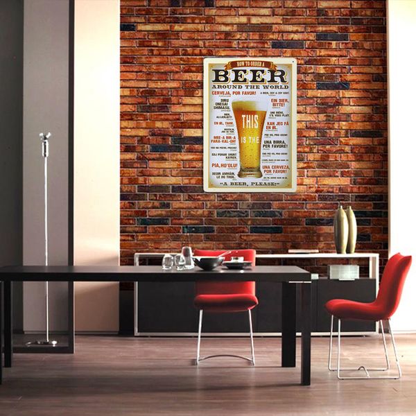 

2pcs metal sign tin poster vintage tavern bar plaque wall decor wine & beer