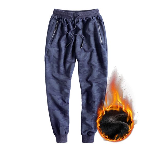 

large size new men's pants winter plus size warm sports jogging pants casual classic style fashion trousers male, Black