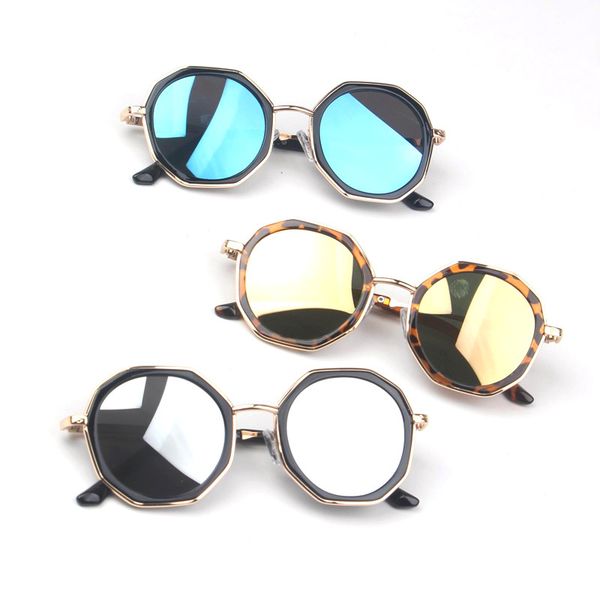 

2020 kids designer polygon sunglasses metal frame girls boys cute eyewear fashion glasses shade uv400 sun glasses kid hexagonal sunglasses