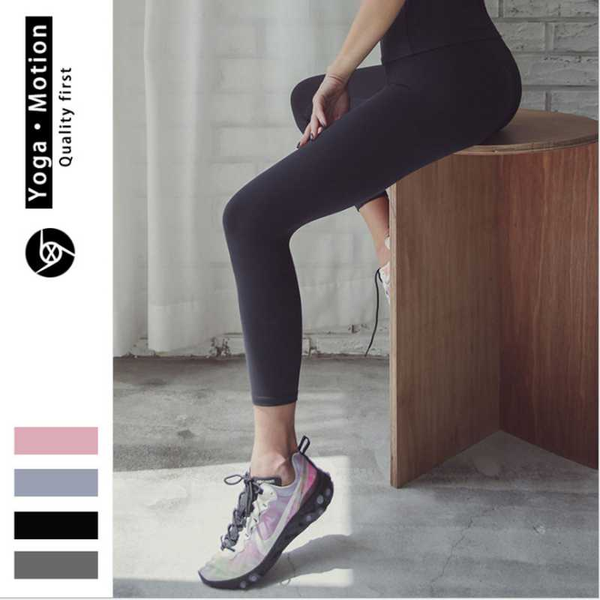 

yoga outfits sports running seamless nude breathable hip leggings european and american solid color pants female, White;red