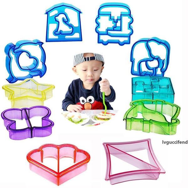 

10pcs sandwich cutter mold toast cookie bread presses set diy baking cake dinosaur dolphin puppy car animal shapes for kids bento lunch