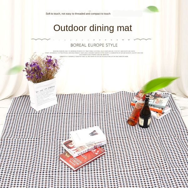 

outdoor picnic moisture-proof waterproof camping portable waterproof thickened camping red and meal meal mat white plaid dining mat