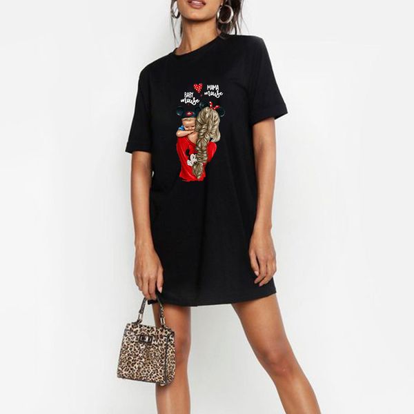 

2020 women casual loose dress ladies fashion o neck long female t shirt dress streetwear plus size -4xl d001a803, Black;gray