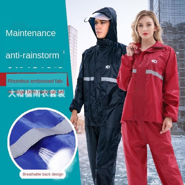 

ys228 diamond embossed suit bicycle diamond bicycle raincoat cycling split raincoat waterproof rainproof portable suit poncho, Red;brown