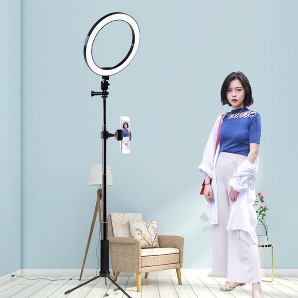 

ring light dimmable led studio camera p phone video light lamp with tripods selfie stick ring table fill light for vk