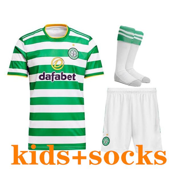 

2020 2021 fc celtic soccer jerseys mcgregor griffiths brown forrest football shirts celtic fc edouard 20 21 kids kits jersey shorts + socks, Black