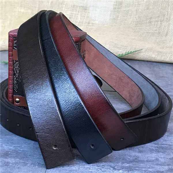

super thick luxury leather belt men without belt buckle men male jeans strap ceinture homme riem 105-125cm sp01, Black;brown
