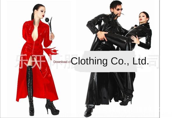 

new xxl code nightclub clothing stage costume pvc one-piece cloak bar singer costume underwear suit, Black;white