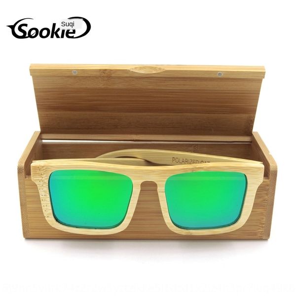 

high-grade lined bamboo and case sun case wood glasses box flip bamboo and wood sunglasses box, Blue