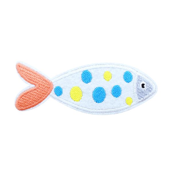 10 Stück schöne Stickerei-Punkt-Fisch-Patch-Abzeichen für Kinder und Teenager, zum Aufbügeln, Stickerei-Patch für Kleidung, Jeans, Jacken, Taschen, Nähen, Zubehör